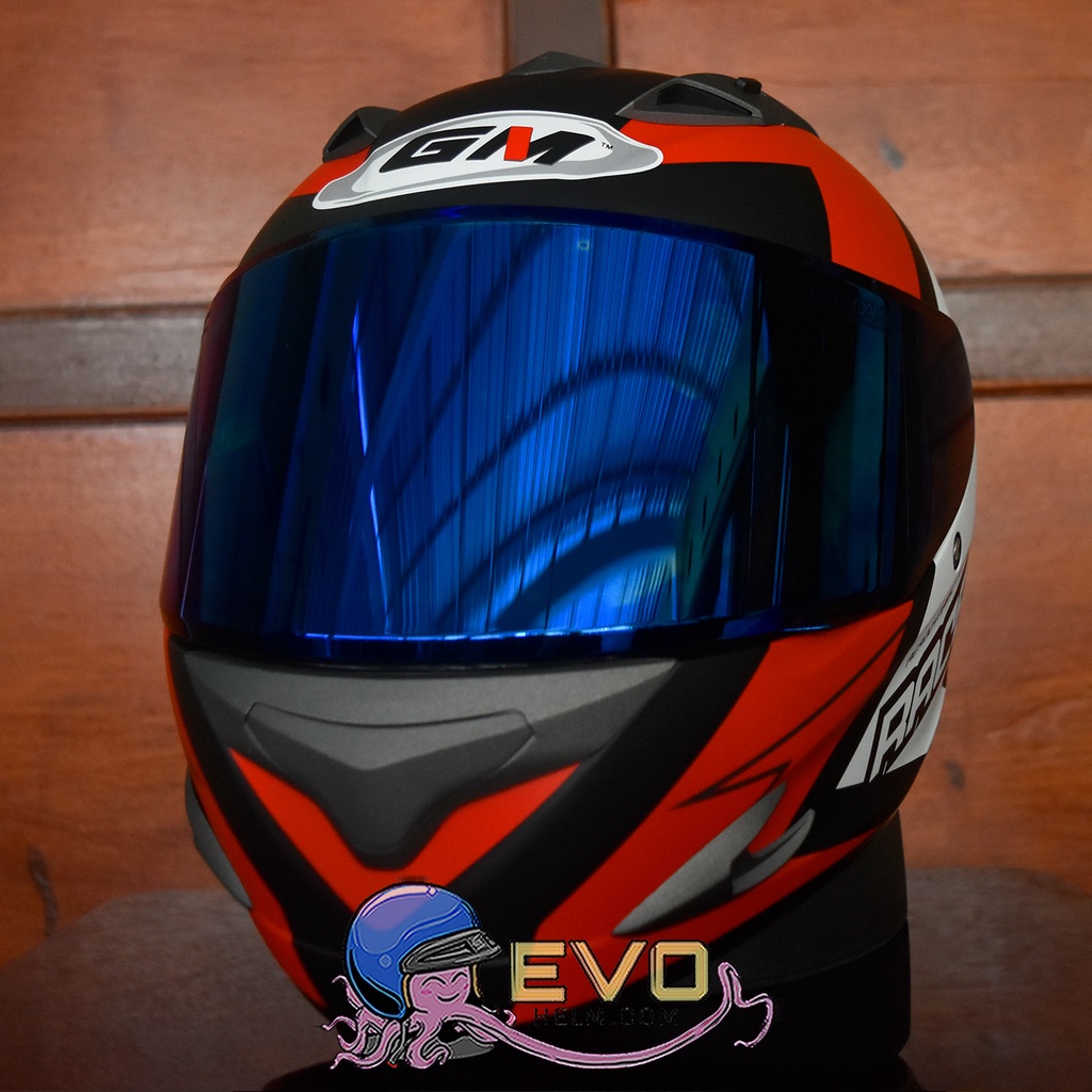 HELM GM RACE PRO BLACK RED DOFF ORIGINAL GM RACER X RED DOFF