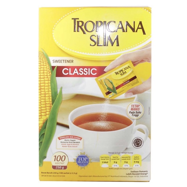 

Tropicana Slim Sweetener Classic 100 Sachet