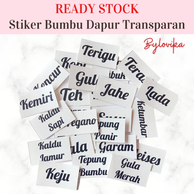 

[SIAP KIRIM] READY STOCK STIKER NAMA BUMBU DAPUR TRANSPARAN STICKER KITCHEN LABEL GULA PENANDA MURAH WATERPROOF ANTI AIR