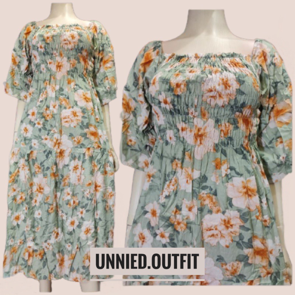 Daster Bali Kekinian Murah Homedress Kerut Lengan Panjang Jumbo Rok Susun