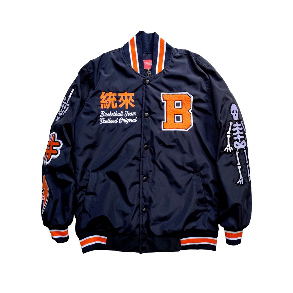 SKULLEND Varsity Jacket Bomber Baseball Pria Wanita Full Bordir Towel