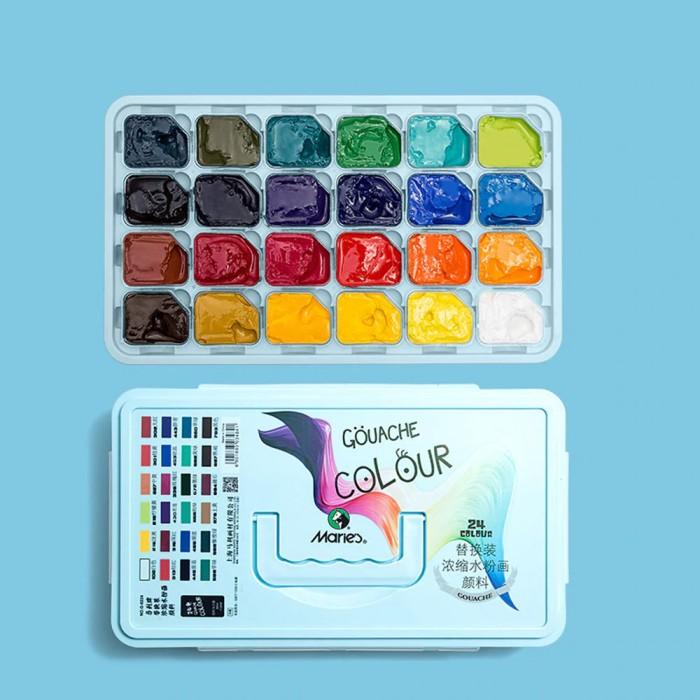 

NEW! MARIES GOUACHE JELLY CUP SET 24 COLOR X 30ML ALAT LUKIS MURAH MERIAH AL7