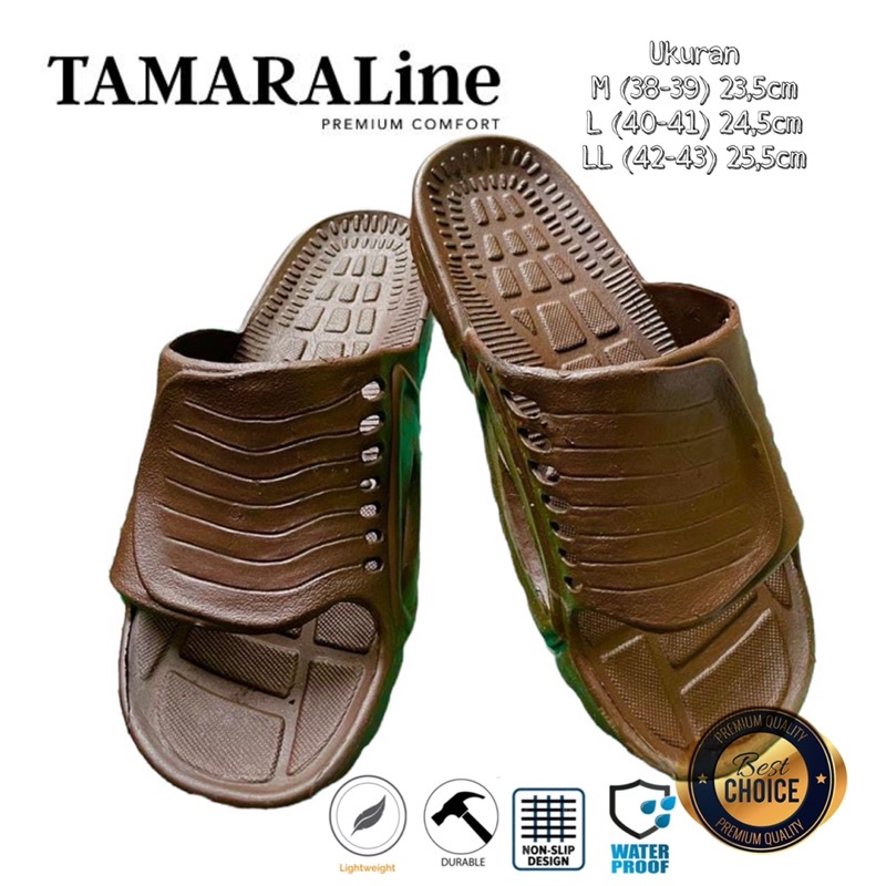 Sandal Selop Slide Slip on Karet Pria Dewasa / Remaja - TAMARALINE 59 / Bahan Premium Lentur Empuk Ringan Kuat Anti Slip Anti Air Model Sandal Casual Santai Rumah Hotel Outdoor Kamar Mandi Murah Original