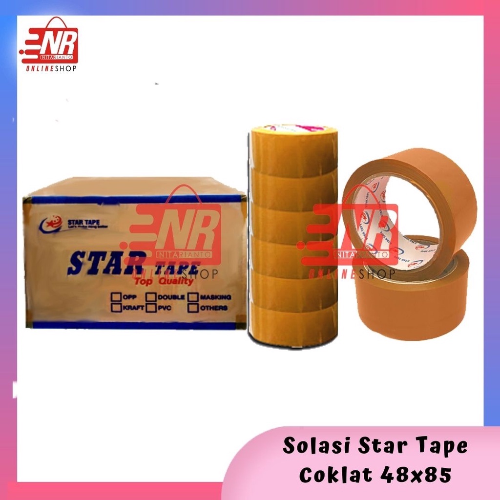 

Solasi Star Tape 48x85yard / Lakban Selotip Coklat / Solasi Coklat / Perekat