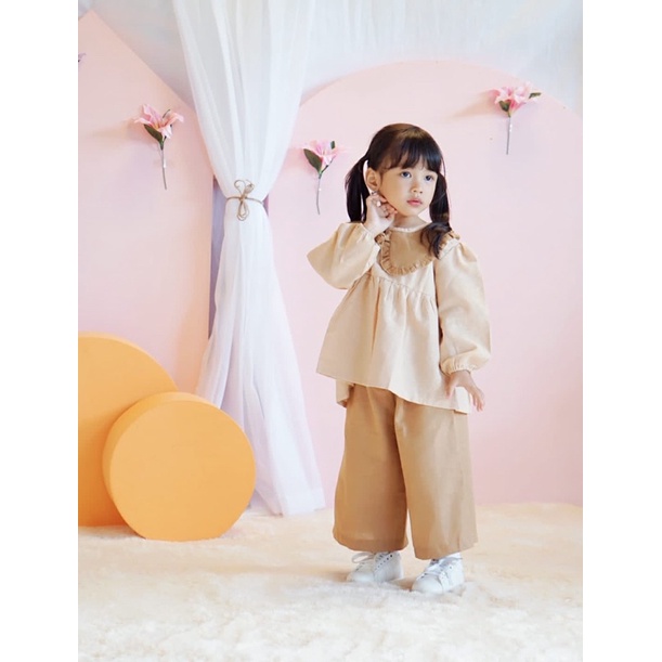 Nala Kulot Set Setelan Anak Perempuan Lengan Panjang Celana Kulot Girls Set Baju Pergi Baju Muslim