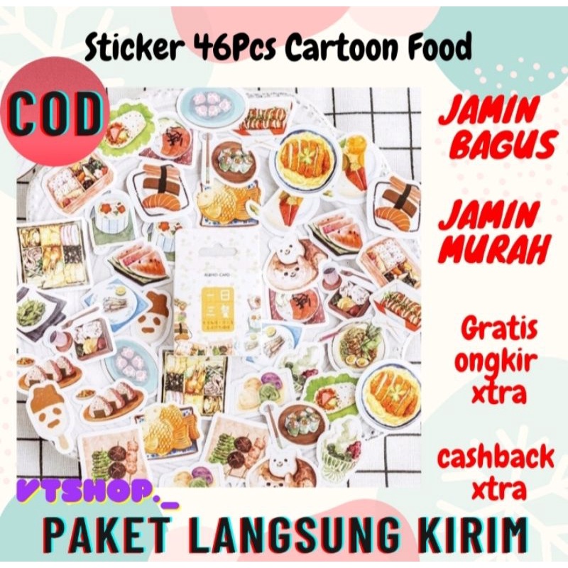 

V602 - 46 Pcs Cute Cartoon Food Kitchen Decorative Stickers
