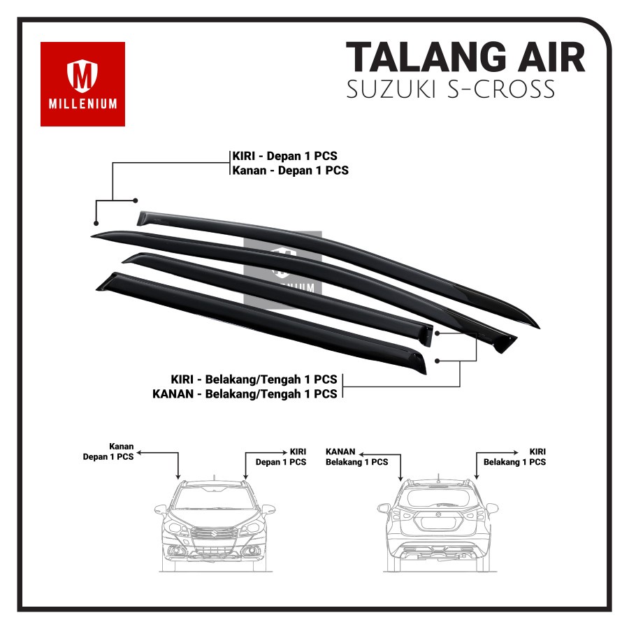 TALANG AIR PINTU MOBIL SUZUKI SX4 S-CROSS 2016 - 2023 MODEL SLIM