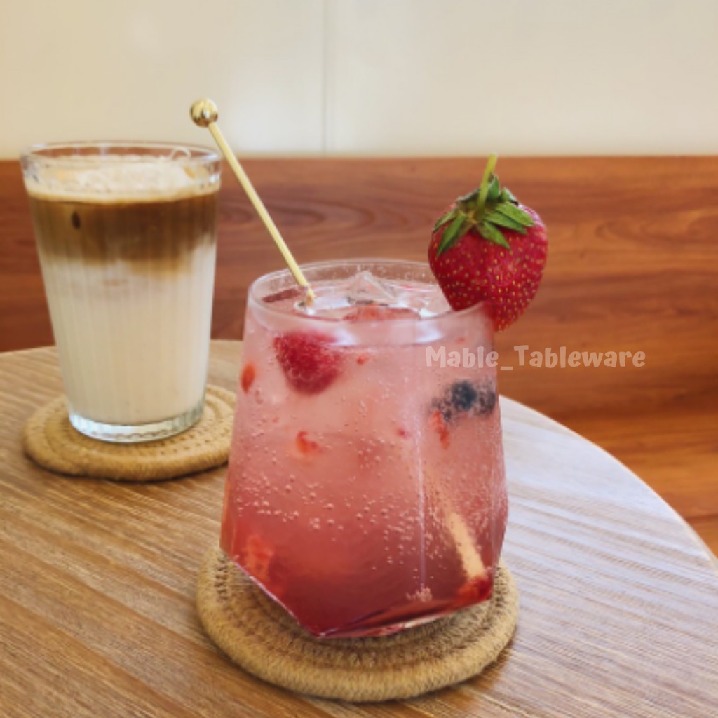 Prism Aesthetic Drinking Glass / Gelas Kaca Vintage Retro Estetik / Gelas Kopi Cafe / Gelas Unik-5