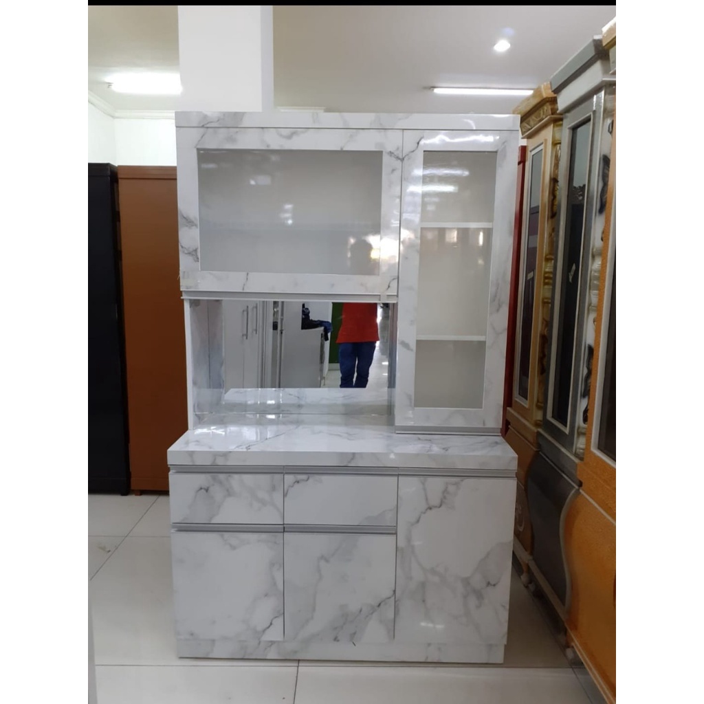 (FREE ONGKIR) Lemari Dapur / Rak Piring / Lemari Sayur / Lemari Piring / Rak Sayur 3 Pintu HPL 01