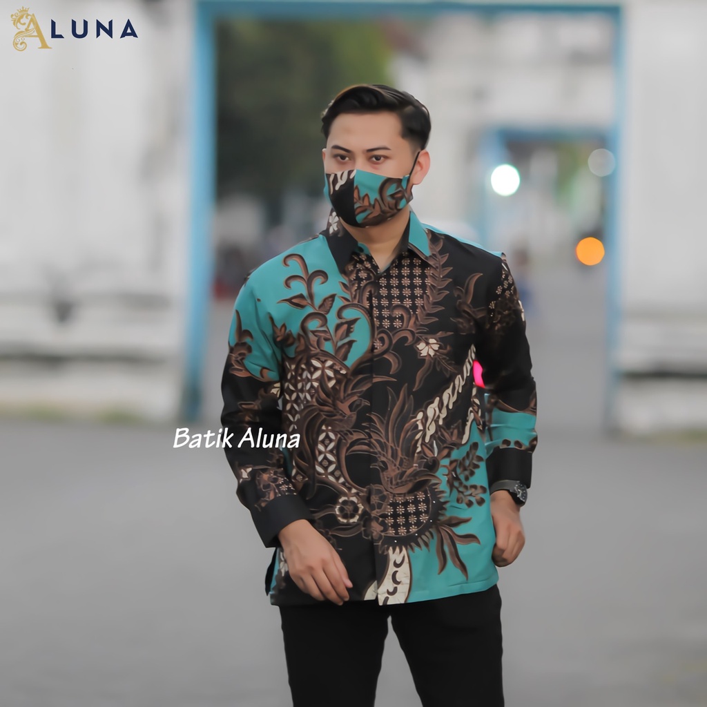 KEMEJA BATIK PRIA PREMIUM LENGAN PANJANG REGULAR KANTOR BATIK ALUNA PCW 076