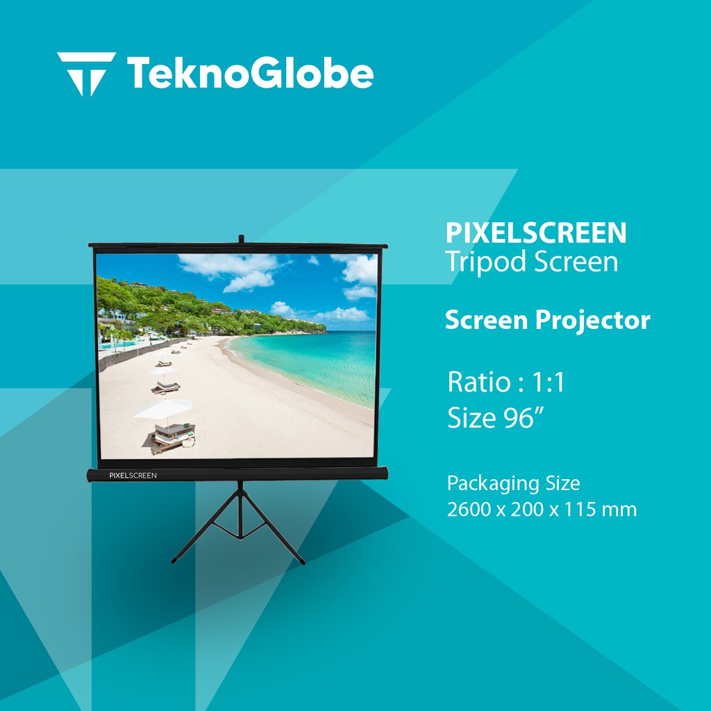 PIXELSCREEN Screen Projector / Layar Projector Tripod Screen 96 Inch