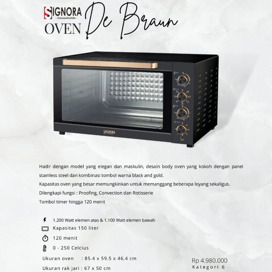 Oven De Braun Signora 150 liter/Oven De Braun/Oven Signora