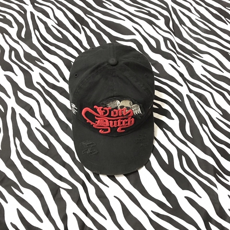 rare black and red von dutch cap