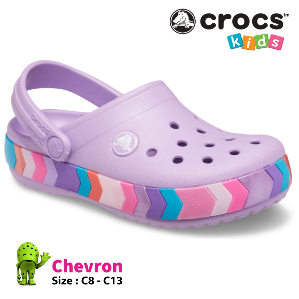 CROCS ANAK FUN LAB / Crocs Karakter / Crocs Anak / Crocs Chevron / Sepatu Sandal Anak / CROCS KIDS / Sepatu Sandal Anak Permpuan / Sandal Anak Cewe / Sandal Cross Anak