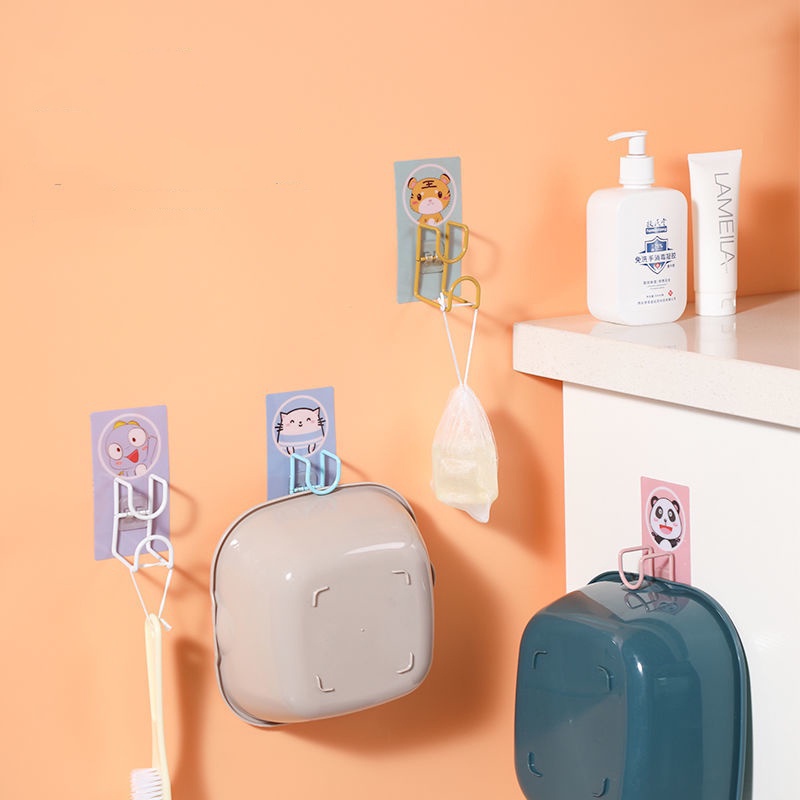 1 Pc Kait Penyimpanan Multifungsi Motif Kartun Acak Untuk Kamar Mandi