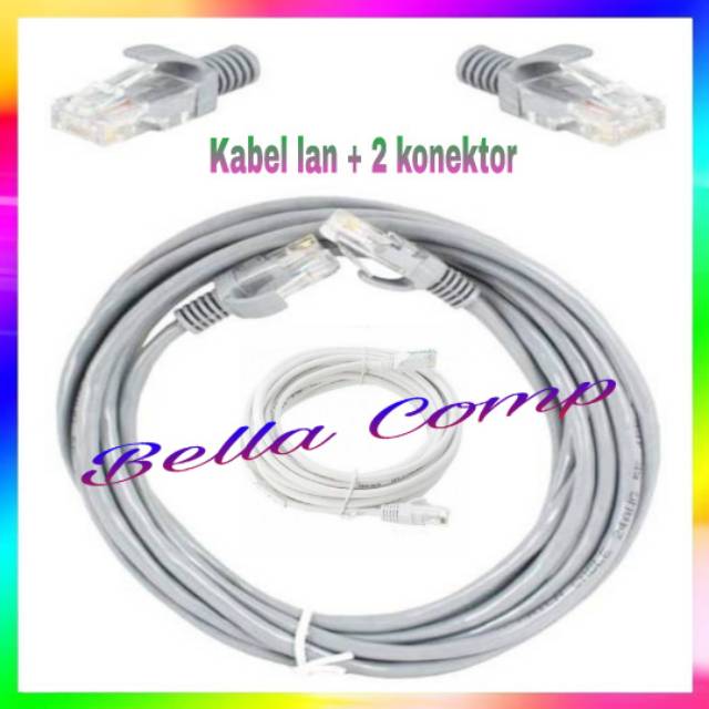 Kabel Lan Cat5e cat 5e 3m.5m.15m.20m.25m.30m Meter + 2 Konektor