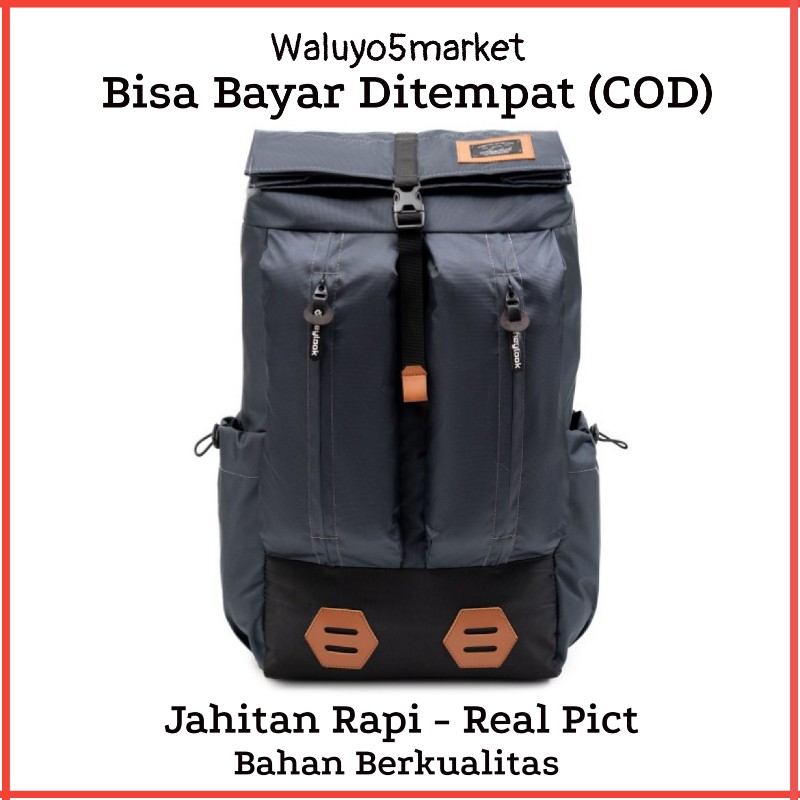 ☛TK☚ P070 Tas Ransel Pria Wanita Sport Backpack Punggung Olahraga D0G3 Kerja Kanvas Ori