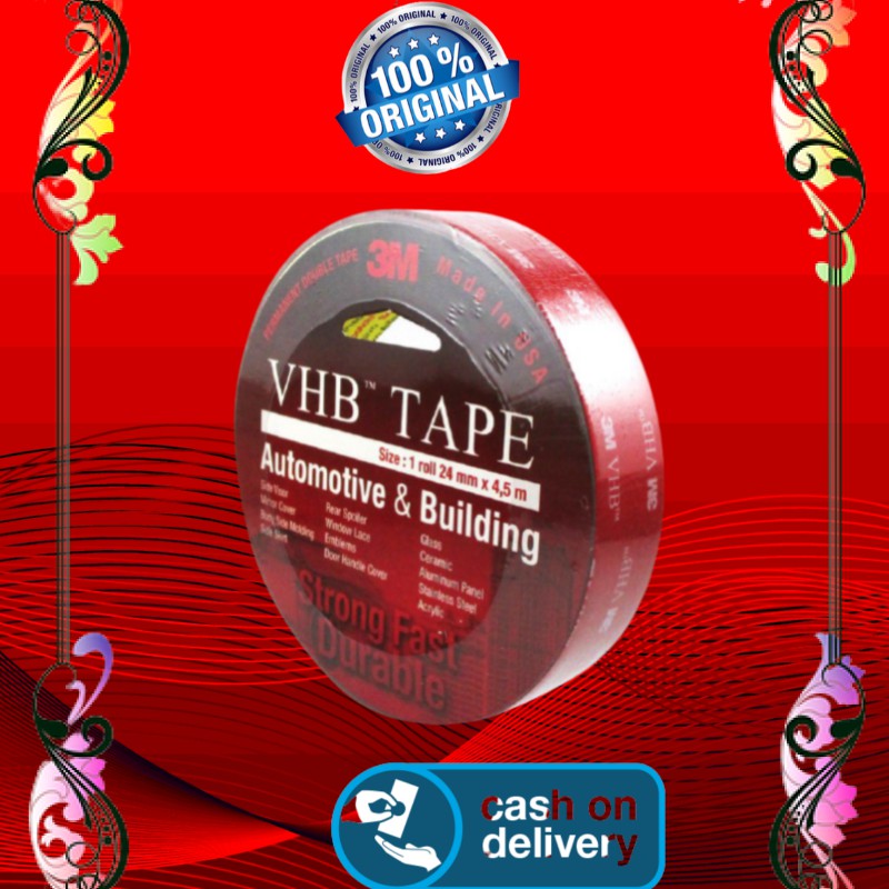 

ŠMO\ Double Tape Super Kuat Super Lengket Merk 3M VHB Original lebar 24 mm š959%