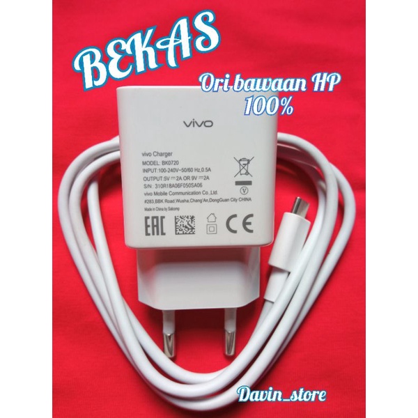 charger vivo ori bawaan micro usb