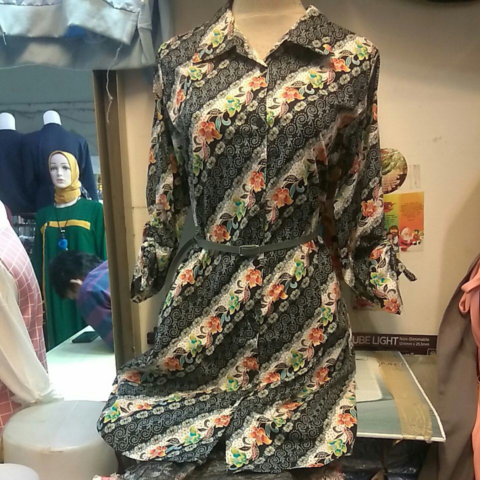 Kemeja batik wanita big size Kemeja jumbo tunik kemeja katun tangan panjang kemeja tunik katun batik