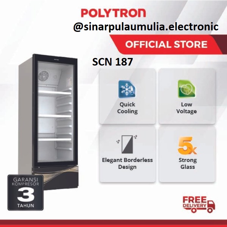 Polytron Showcase 180 Liter 180L - SCN 187 / SCN187