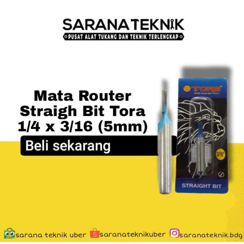 Mata router straight bit tora 1/4 x 3/16 (5mm)/ mata router 5mm / mata router tora 5mm