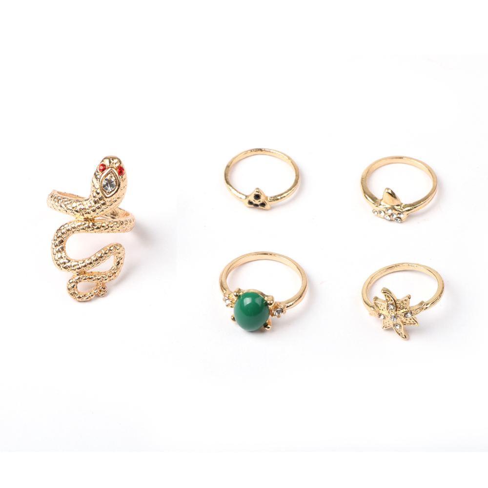 Timekey 5pcsset Cincin Wanita Aneka Desain Kreatif Untuk Hadiah A4K6