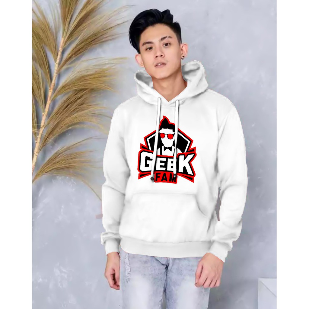 Hoodie Pria / Hodie Pria  / Jaket Pria / Sweater Hoodie Geek Fam Bahan Fleece UK L-XL