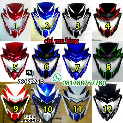 cover lampu mx king + visor