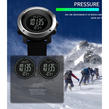 ORIGINAL SKMEI 1418 1427 Jam Tangan ALTIMETER BAROMETER Thermometer Compass Pedometer Calorie - 1443