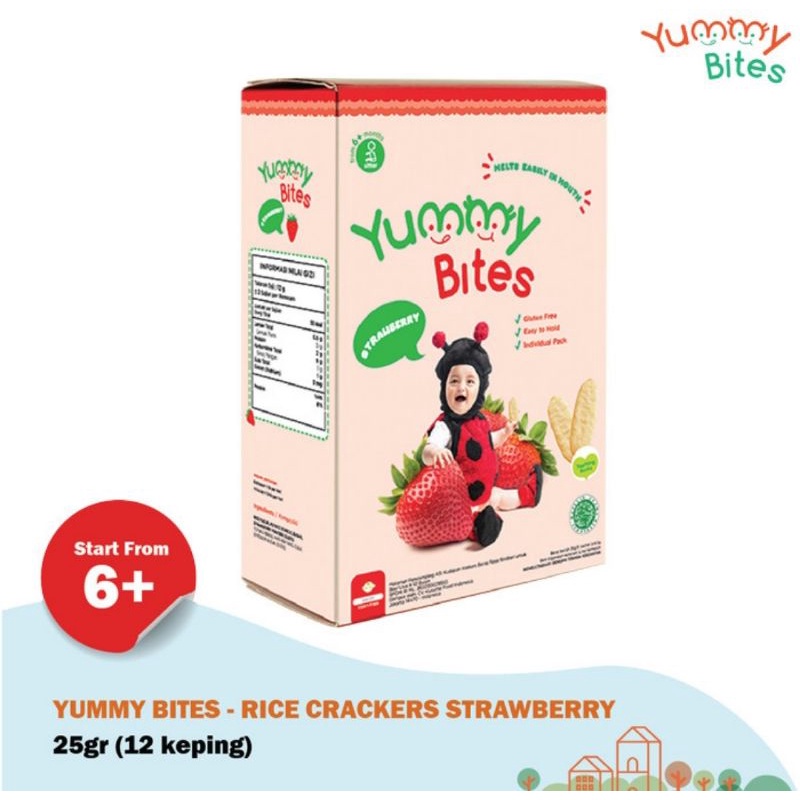 Yummy Bites Baby Rice Crackers 25 gr/Snack Bayi/Cemilan Bayi