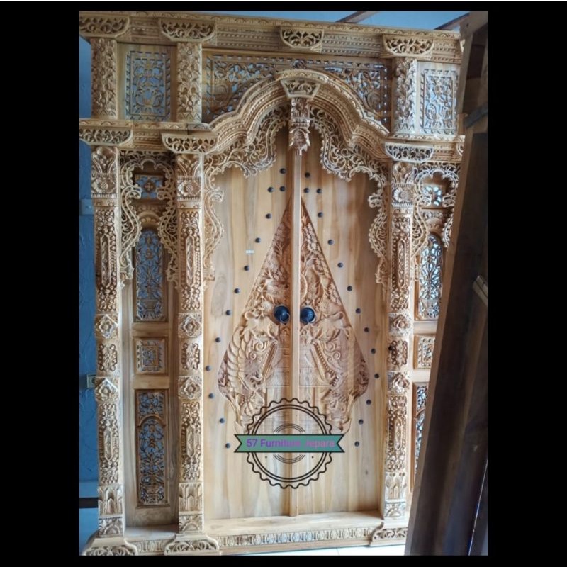 Pintu Gebyok Full Ukir - Pintu Rumah Klasik Antik Full Kayu Jati