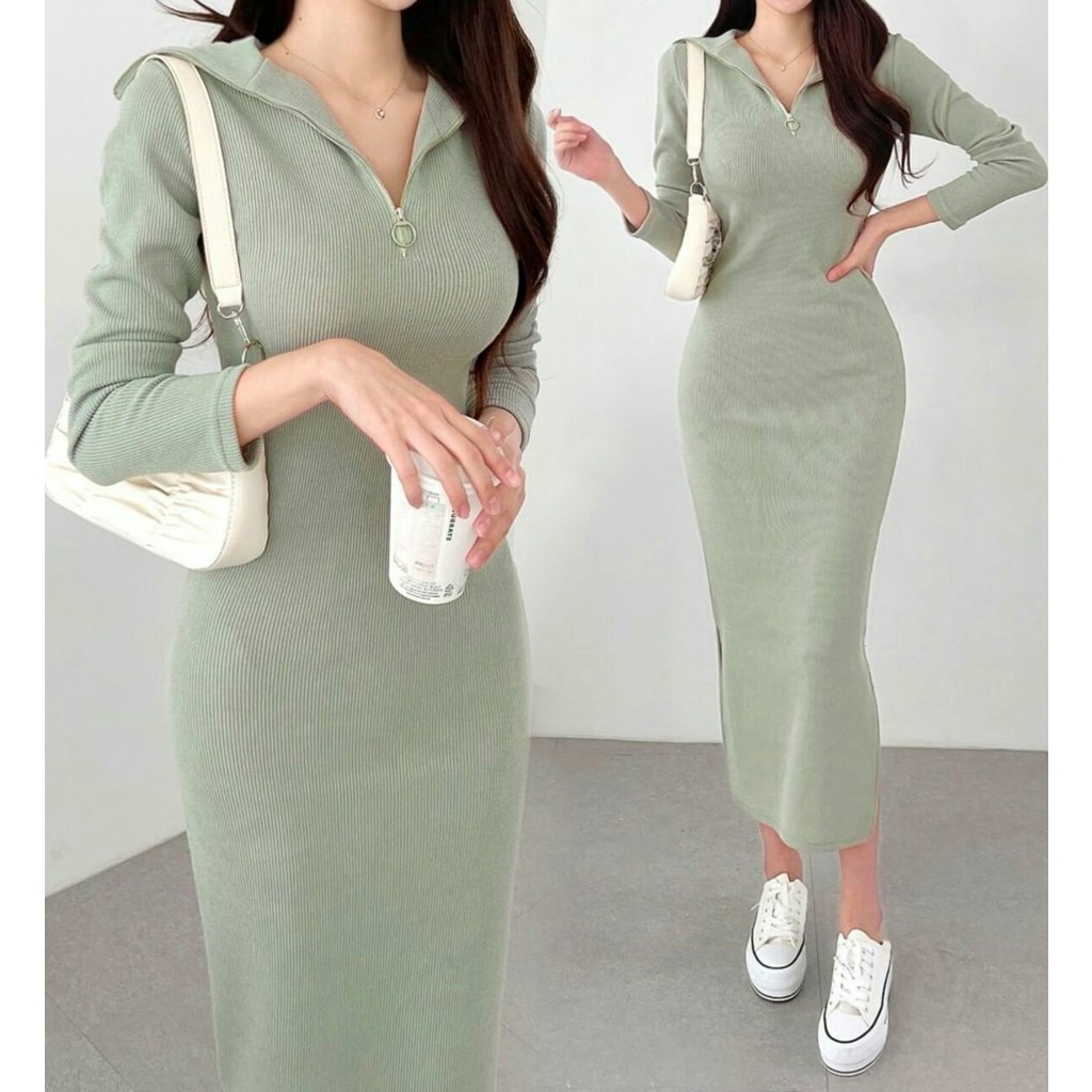 Dress Juwis - Casual Dress Wanita Terbaru - Dress Lengan Panjang Perempuan - Dress Rajut Terbaru