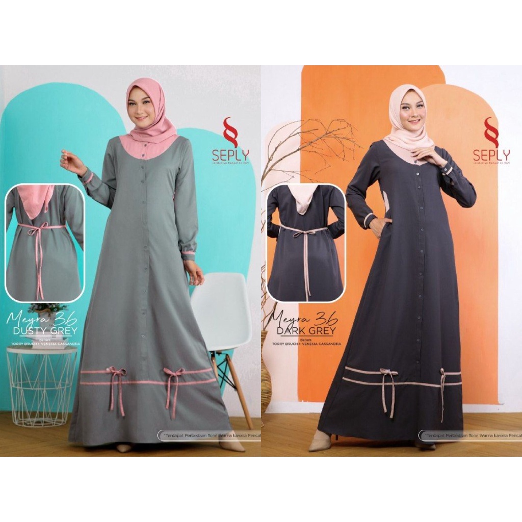 [READY] SEPLY GAMIS MEYRA 36 DUSTY GREY DAN DARK GREY