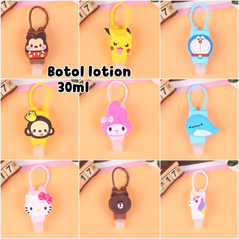 botol lotion gell hand sanitizer gantung karakter 30ml doraemon unicorn pikachu brown hello kitty