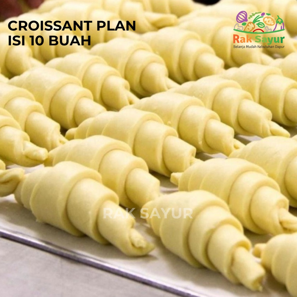 

Croissant Plan 50gr isi 10 buah Croissant Dough Croffle Frozen Rak Sayur Padang