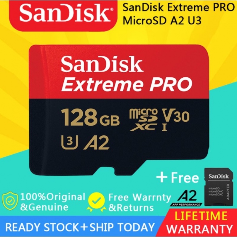 Sandisk Memory card Micro SD U3 128GB 32GB 64GB 256GB 512GB C10 A2 90MB / s SD90X