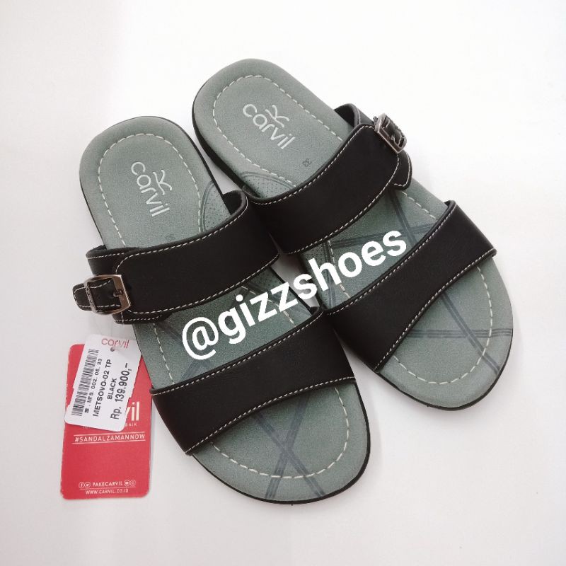Sandal Ban-2 Anak Cowok Laki-laki Murah Kasual Carvil Asli Metsovo 02 Coklat Hitam Abu Black Brown