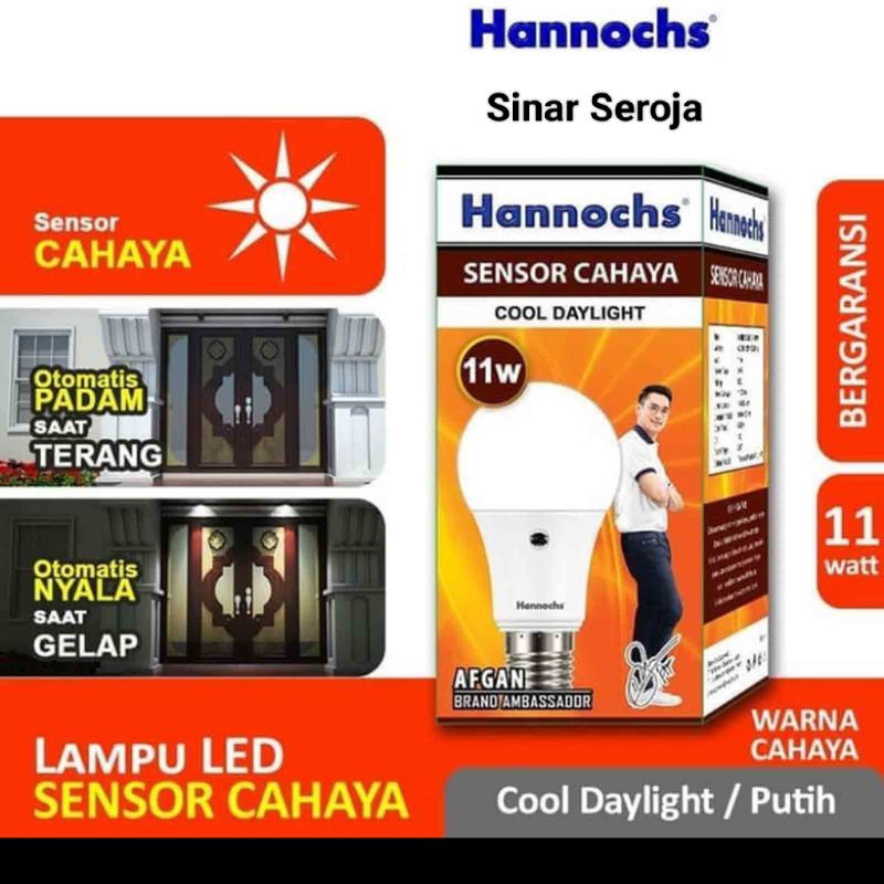 Lampu Led Sensor Cahaya Hannochs / in-Lite 6Watt / 9Watt / 11Watt Cahaya Putih