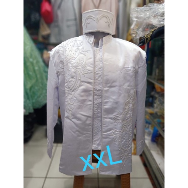 Beskap Pengantin putih size jumbo
