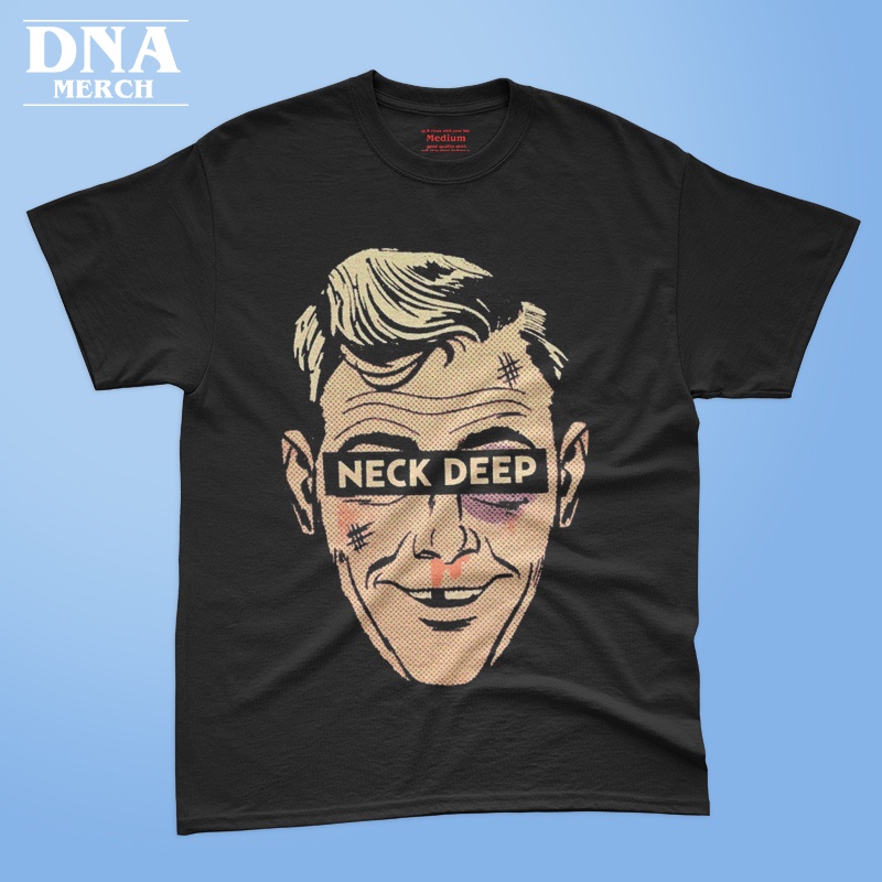 DNA Merch "NECK DEEP FACE BOX"/Kaos band neck deep/Regular shirt/Tshirt vintage