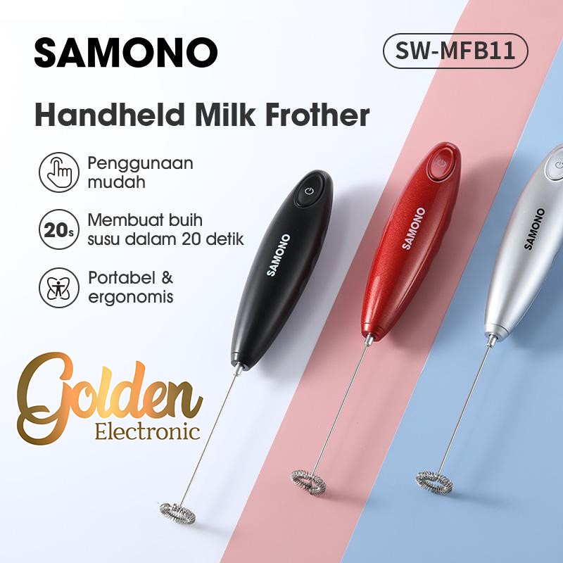 Samono Pengocok Susu Mini Mixer Pembuih Kopi Susu Pengaduk Telur Cream Milk Frother SW-MF