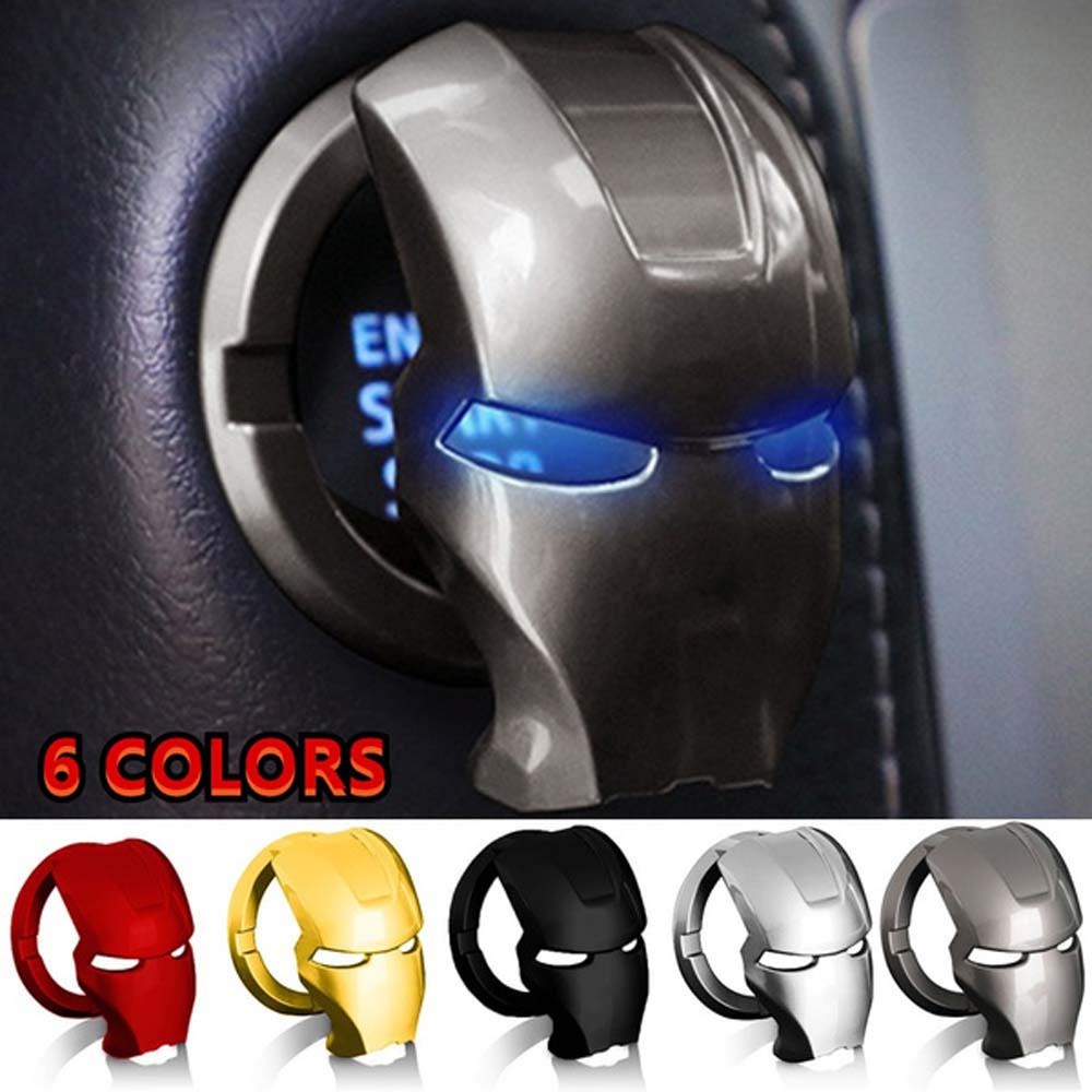 QUINTON Universal Engine Start Stop Button Cover Durable Button Decoration Ring Push to Start Button Ignition Cover 3D Anti-Scratch High Quality Car Interior Auto Decorative Accessories/Multicolor