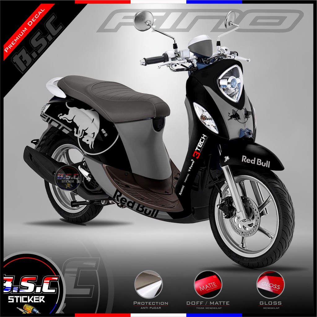 Sticker Decal Fino Motif Banteng 3Tech Black