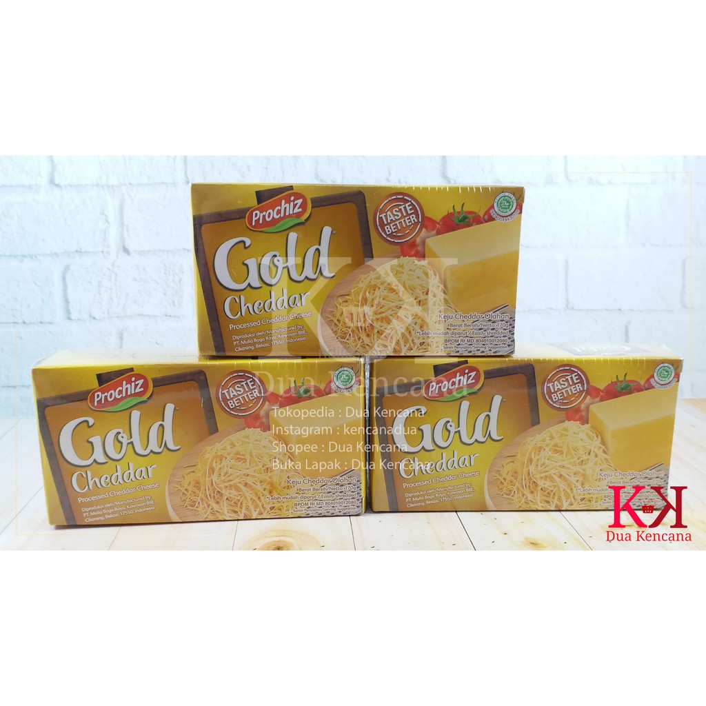 

Cheese Keju Prochiz Gold Cheddar 170 GR Processed Cheddar Cheese