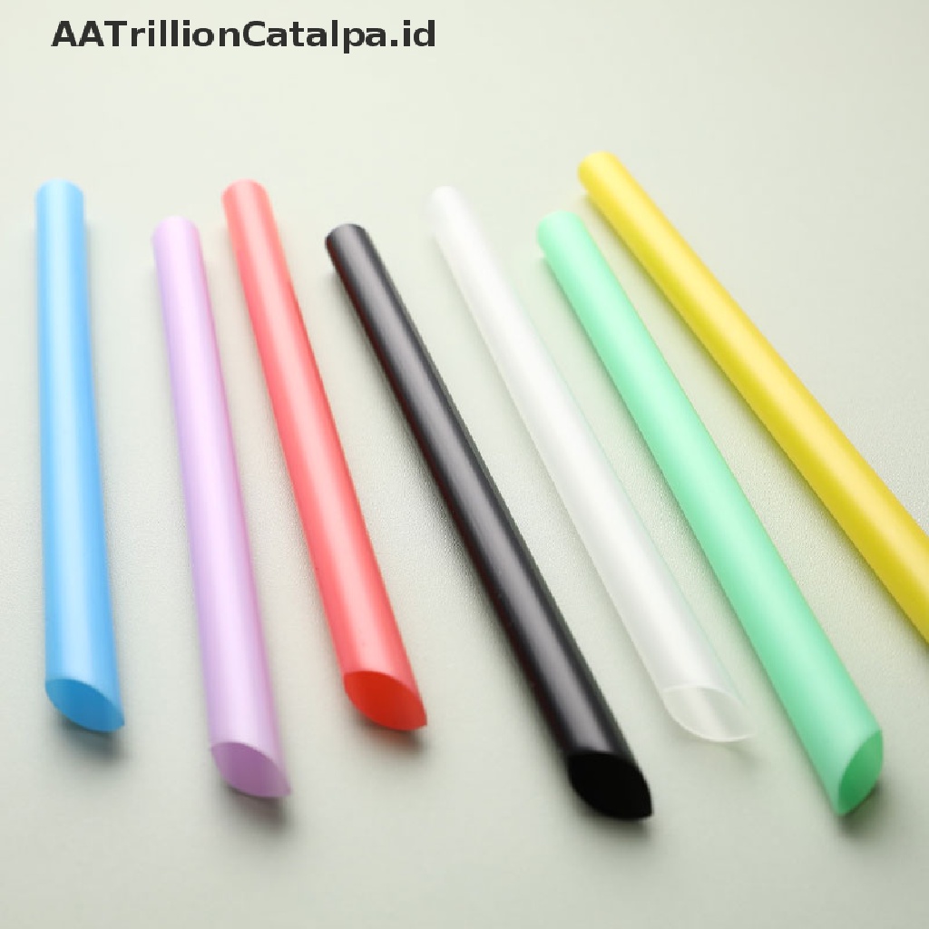 (AATrillionCatalpa) 100pcs Sedotan Plastik Lebar Sekali Pakai Untuk Milkshake / Teh