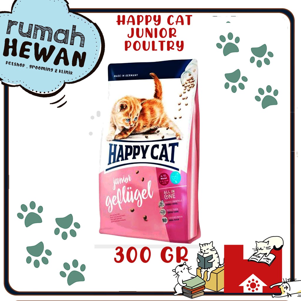 Happy cat Young junior farm poultry 300gr - Makanan anak kucing 300 gr