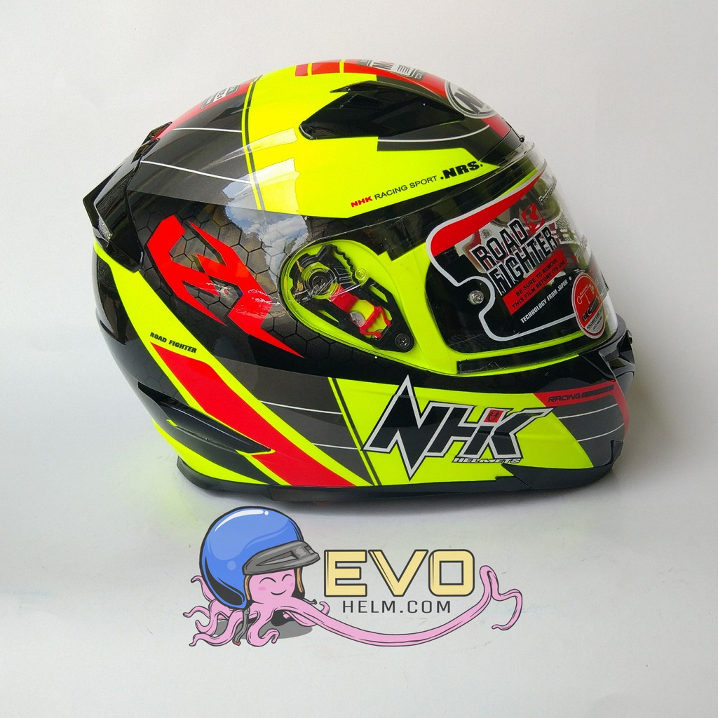 NHK RX9 NAVY SE GRAPHIC Full Face - Double Visor YELLOW FLUO - YELLOW