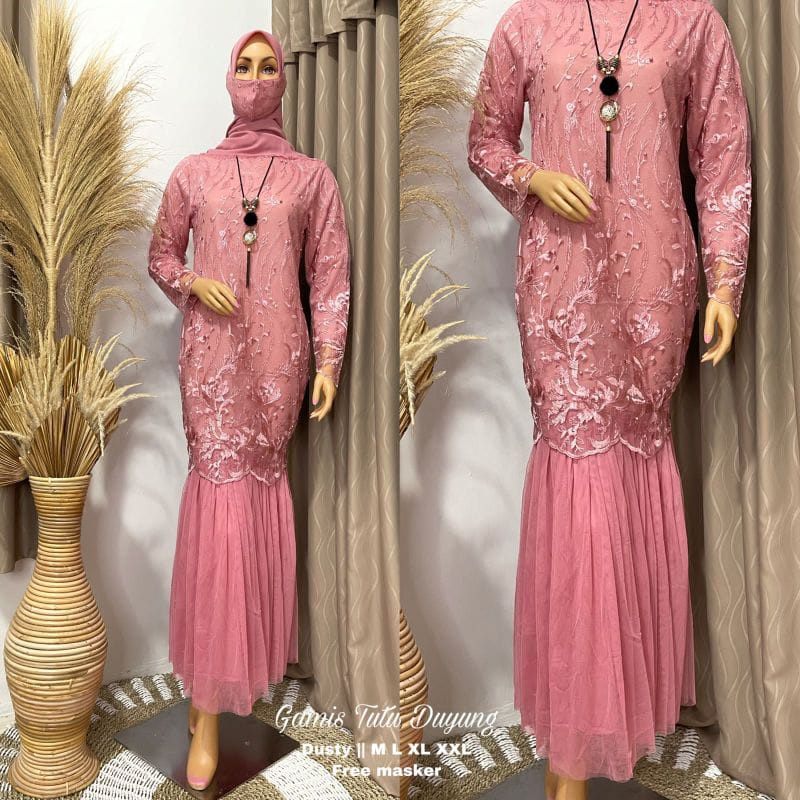 GAMIS TUTU TILE MUTIARA /MAXI TILE MUTIARA / GAMIS TUTU TILE MUTIARA TUTU MODEL DUYUNG / GAMIS PESTA