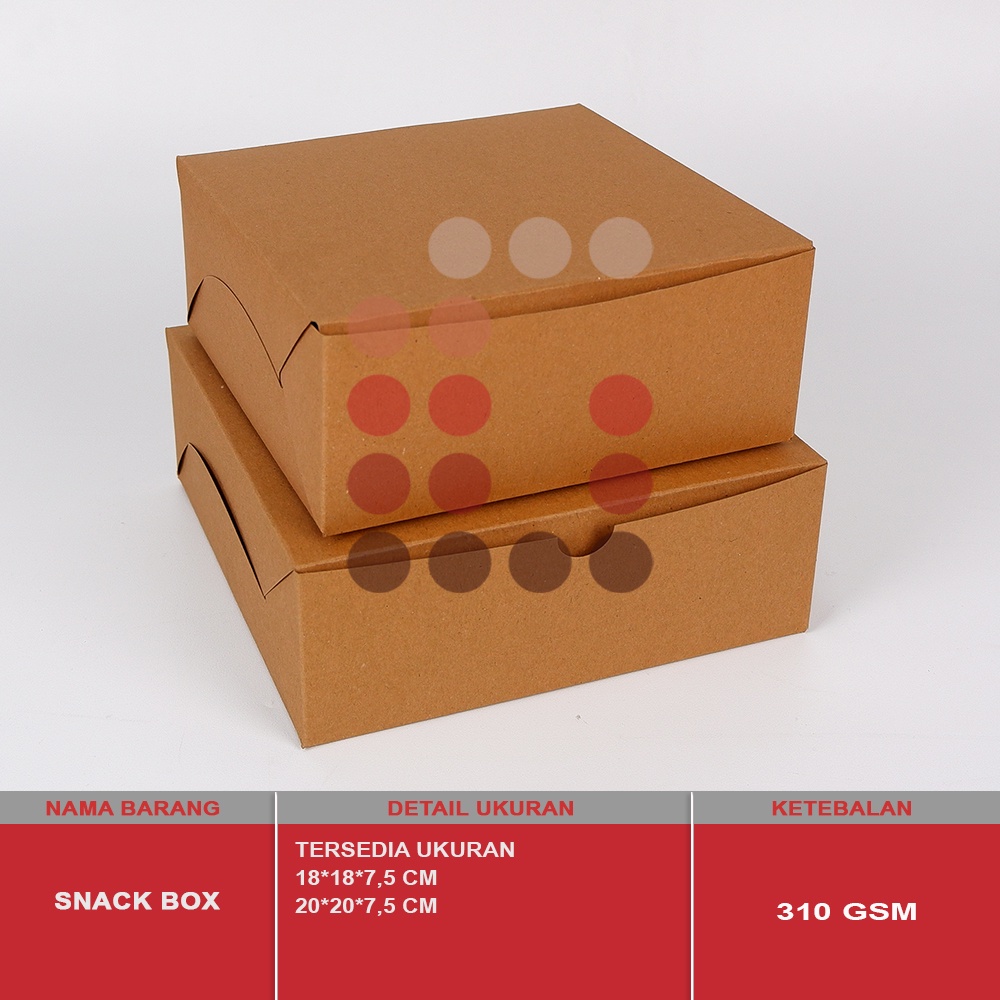 SNACK BOX KRAFT 18*18*7,5 (BA004 K03) ISI 10 PCS